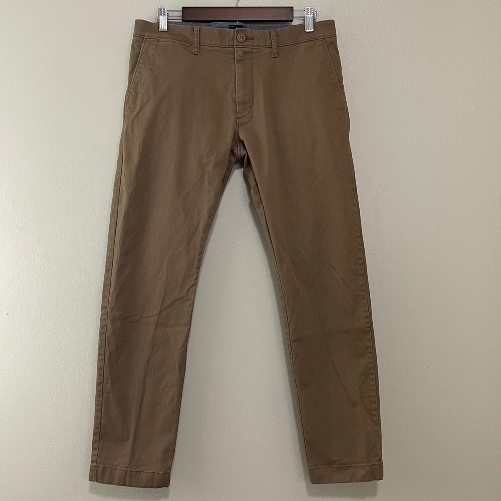 J. Crew Factory Men's Slim Straight Khakis in Olive Brown